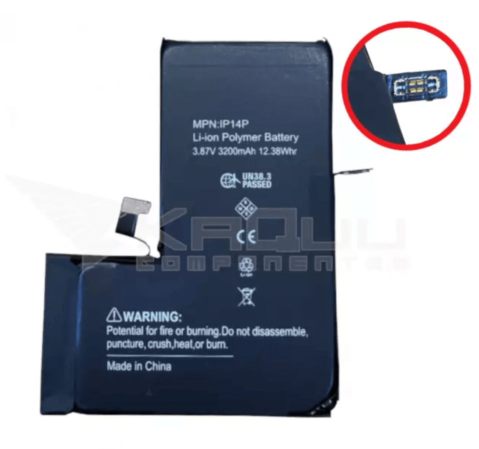 BATERIA 3200MAH PARA IPHONE 14 PRO A2890 CRACK SIN MENSAJE